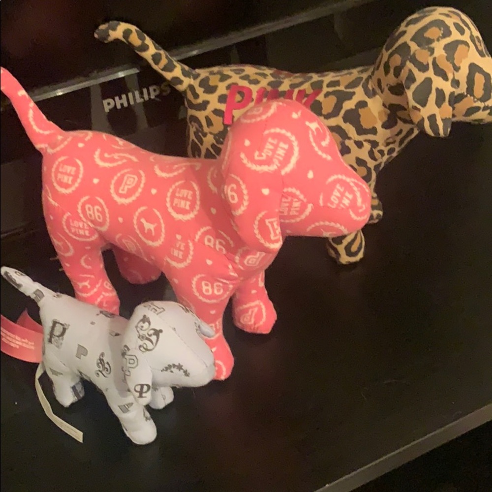 Pink plush dogs